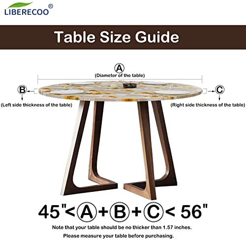 Liberecoo Round Tablecloth With Umbrella Hole -Stain Resistant & Waterproof Flannel Backed Vinyl Fitted Table Cover Elastic Edged Plastic Picnic Table Cover Outdoor #TOP2