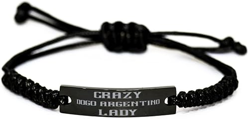 Pulsera de cuerda para amante de los perros Crazy DOGO Argentino Lady única para los amantes de los perros