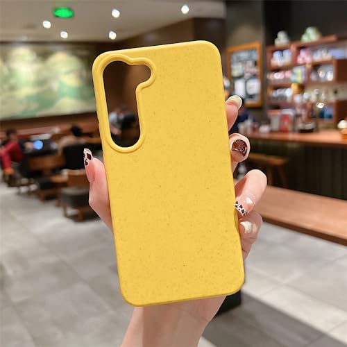 Coque Samsung A34 en paille de blé jaune étui antichoc souple