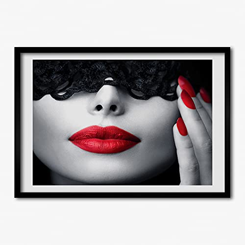 Tableau Photo Masque De Dentelle Cadre en Bois MDF Tulup 70x50 Peinture Moderne Premium