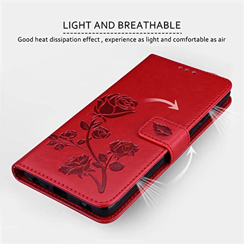 Nb Iphone Se 2020 Wallet Case For Women And Girls,Iphone 7 Flip Case Floral,Iphone 8 Wallet Case Leather Magnetic With Wrist Strap Card Holder Cover For Iphone Se2020/7/8/Se2022 4.7 Inch (Red) #TOP2