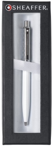 Bolígrafo Sheaffer de alta gama en color blanco y acabado cromado 2
