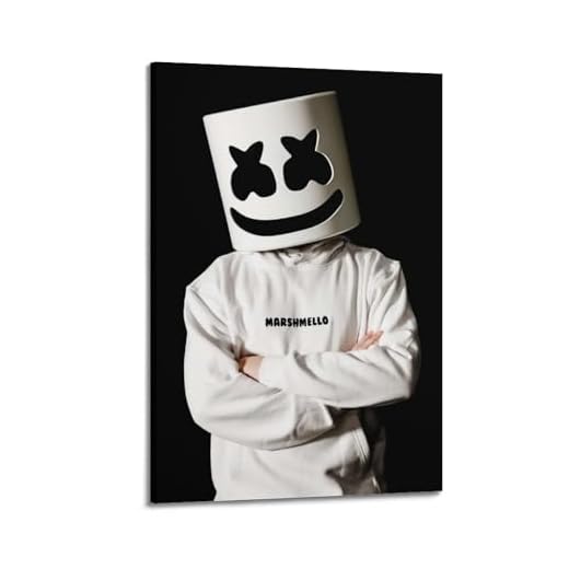 AKRHARWB Marshmello - Póster decorativo para pared, diseño vintage, elegante, para sala de estar, dormitorio, póster estético de 60 x 90 cm, estilo marco