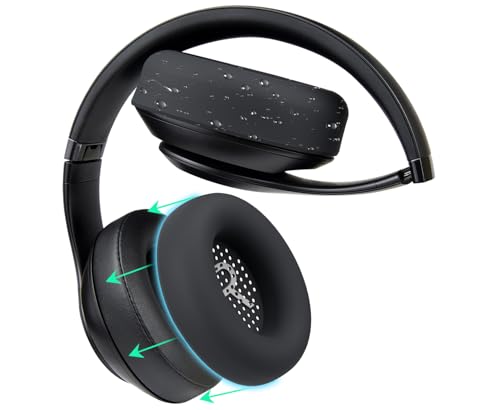 SOULWIT Coussinets en Silicone Couverture pour Beats Studio 2/3/Pro Circum-Aural Filaire/sans Fil Casque, Résistants à la Transpiration, Lavables et Durables Coussin Mousse Protecteur