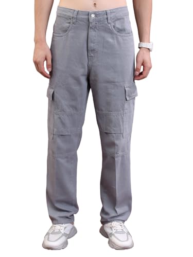 Image of Highlander Men's Regular Fit Cargo Pocket Jeans | Clean Look | Cotton Comfort | Utility Style