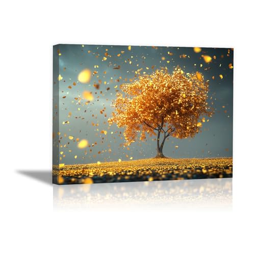 Art de l'arbre doré CUDAOO toile 40x60cm encadrée pour salon