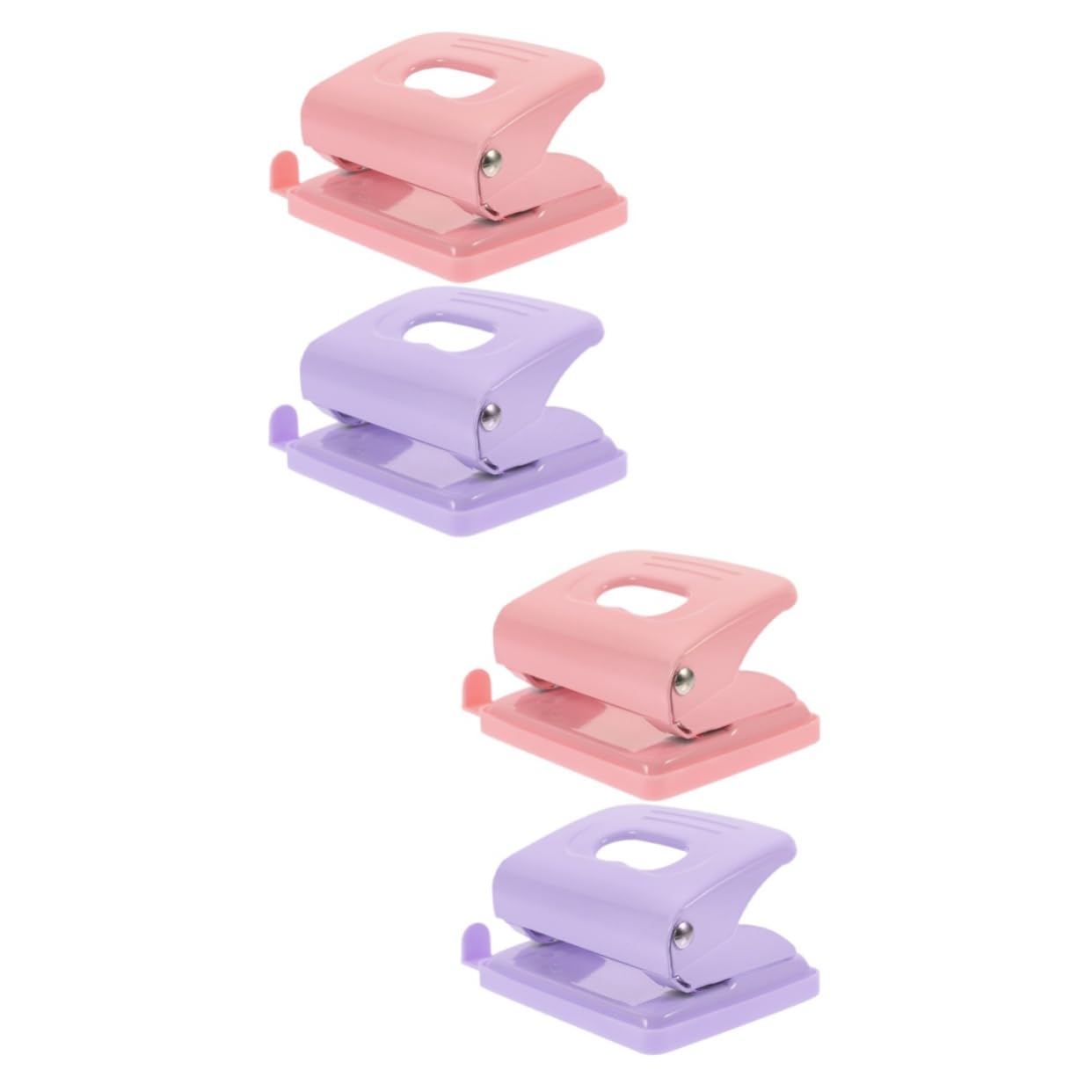 VILLCASE 2 Sätze Roségoldener Hefter Puncher Lochkarte Befestigungselemente Mini-locher Dreilocher Kleiner Locher Loses Blatt Papier EIN Locher Papierstanzer Plastik 2 Stück * 2