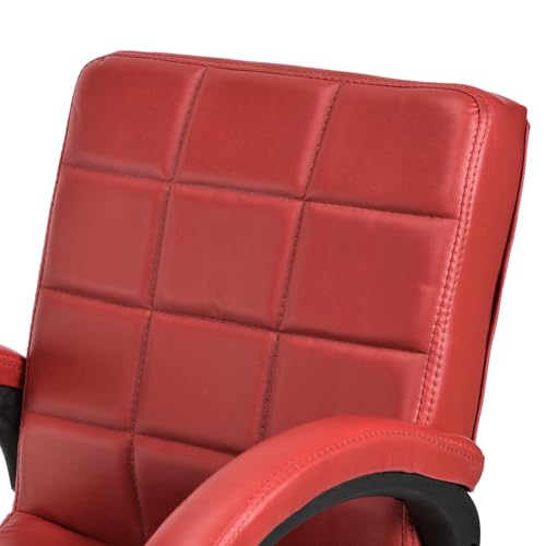 Image of GOYALSON Modern Mesh Guest Chair with Armrests Comfortable Reception Visitor Seating for Office or Home (2, Red, Double Pipe Chrome Steel Frame)
