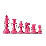 Wholesale Chess - Chess Pieces Keychain Set (Pink)