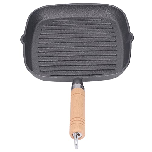 Nikou Juego de 3 ollas de acero inoxidable, distribución uniforme del calor, olla de sopa antiadherente con tapa para cocina doméstica, sartén multiusos de hierro fundido con mango de madera, color