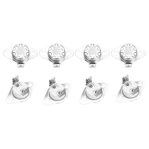 Thermostat KSD301 200°C 16A normalement ouvert uxcell en céramique pour four lot de 8