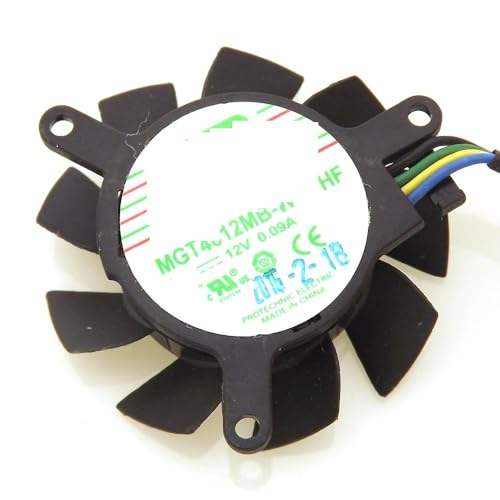 ZMHYGEW Ventilador de refrigeración para Tarjeta gráfica NVIDIA MGT4012MB-W10 MGT4012MF-W10 HF 12 V 0,09 A 37 mm 31 x 4 Pines