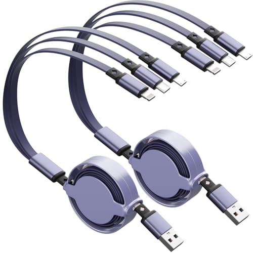 Cable de carga múltiple 3 en 1 retráctil que elimina enredos en Samsung y otros smartphones