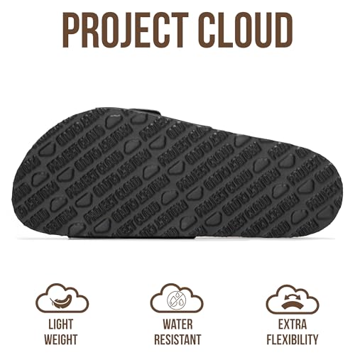 Image of Project Cloud 100% Genuine Leather Sandals Women Dressy Beach Essentials Slides for Women Footwear - Lightweight with Memory Foam Insole Sandals for Women 2026 - Womens Slides