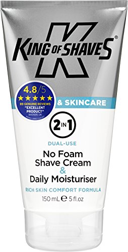 King of Shaves 2-in-1 Shaving Cream & Face Moisturiser for Men Shave Care | Shaving Cream for Men | Shaving Kit for Men | Shaving Soap | Shave Cream Cover