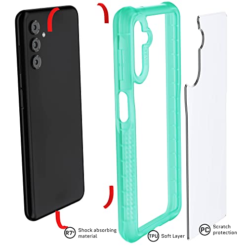 Image of Ghostek COVERT Teal Clear Galaxy A13 5G Phone Case Shockproof Grip Bumper Protective Cover Slim Fit Thin Lightweight Design Cases Designed for 2021 Samsung Galaxy A13 5G (6.5in) (Teal-Limited Edition)