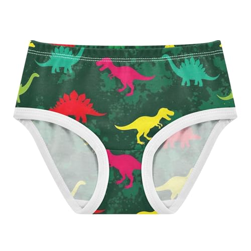 Colorful Dinosaur Rex Green Cute Panties Girl Girls Underwear Toddler Cotton Cartoon Kids Undies Briefs 2t