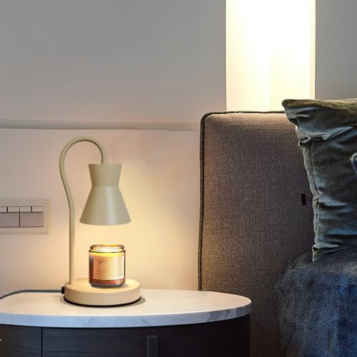 LALISU Candle Warmer Lamp with Timer and Dimmer, Vintage Electric Candle Melter with 2 Bulbs, Melter Scented Candle Height Adjustable Compatible with Jar Candles, House Warming Gifts (Beige) by LALISU - Image 6