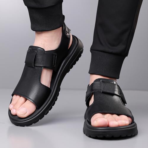 Rojeam Men's Sandals Leather Non-Slip Fisherman Sandals Summer Shoes for Travel, Beach & Casual3