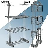 PORTENTUM Tendedero Vertical Plegable con 4 Niveles y 24 Barras de Secado –...