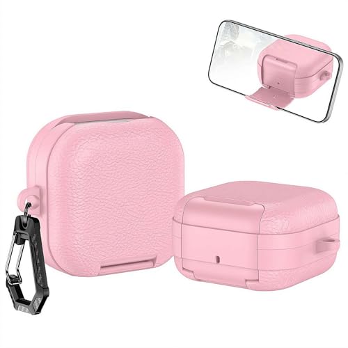 DIANX �P�[�X For Galaxy Buds4 Pro/Buds4 ��p �J�o�[ ���C�`�e�N�X�`���t�F�C�N���U�[ �����X�^���h�@�\ �L�[�`�F�[���t�� �y�ʏ��^ �L�Y�h�~ �h�o �h�k �ی� �P�[�X �����h�~ �����܂܏[�d�\ ���s �֗� �S�ʕی�J�o�[