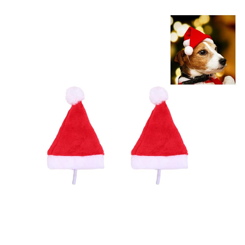 Weihnachtsmütze Für Katzen & Kleine Hunde – Rot, Mit Gummiband, Plüsch, Für Weihnachtsfotos