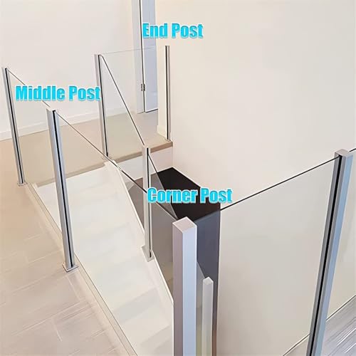 304 Stainless Steel Glass Railing Post with Spigot Slots - 41.3" Balustrade for Indoor & Outdoor Decks, Balconies, Staircases, Attics - Durable End Post Solution
