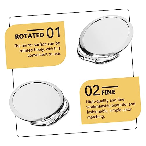 Espejo de maquillaje doble cara portátil elegante miniatura 5