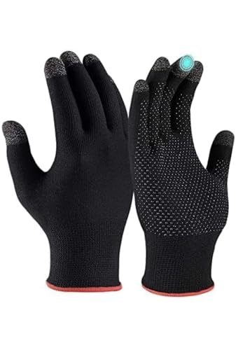 Image of Hand Gloves for Women Sun Protection Summer Cooling Black Bike Gloves for Cycling Fishing, Non-Slip Touch Screen Mesh Breathable Full Finger, UPF 50+