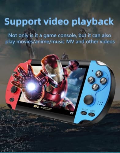VIMZEE PREMIUM New 2025 X7 Handheld Kids Game Console 4.3 Inch Updated Video Game Console 1 Player Double Rocker 8GB Memory Built in 3000+ Games Mp5 Game Controller, Support AV/TV Output 4 41Jg+V2O7rL