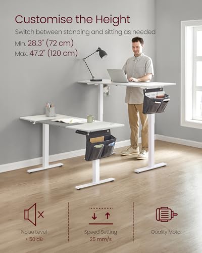 VASAGLE Height Adjustable Electric Standing Desk - 60x140cm - Image 4
