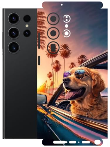 Image of AtOdds - Full Body Back Screen Guard Protector Film - Lamination Wrap Skin Sticker Compatible with Samsung Galaxy S23 Ultra (5G) | Scratchproof Matte Finish (Happy Doggo)