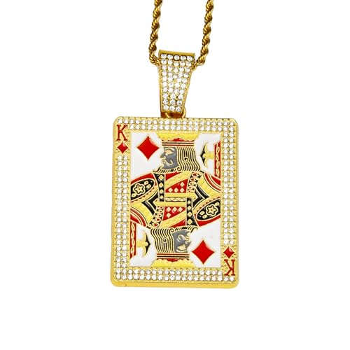 Collier de cartes de poker pendentif amulette anti ternissement