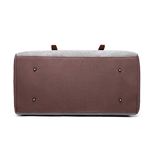 Weekender Duffel Bag Women, Large Overnight Bag for Men to Travel, Canvas Duffel Bag, Gray 40L