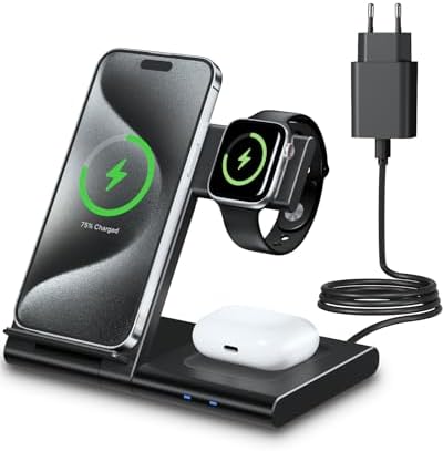 Stazione Di Ricarica Wireless 3-in-1 MANKIW - Per IPhone, Apple Watch E AirPods - Foto 13