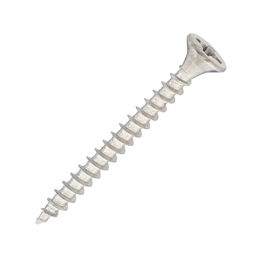 SiDAX | Stainless Steel Woodscrews | PoziDrive | Countersunk | A2 Stainless Steel | 3.5 x 35mm | Box 200 pcs (CHP04-035035)