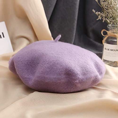 Image of Klong Women Wool Beret Hat French Style Solid Color