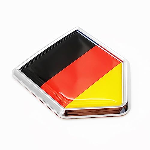 Image of Overdecor Germany Flag Decal Stickers Car Emblem German Car Accessories Decorations Chrome Shield Flag Sticker Decals for Cars Truck Vehicles, 2 Pack
