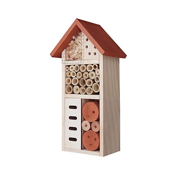 Lulu Home Insektenhaus aus Holz, hängendes Insektenhotel für Biene, Schmetterling, Marienkäfer, wohltuender Insektenhaus… – Bild 3