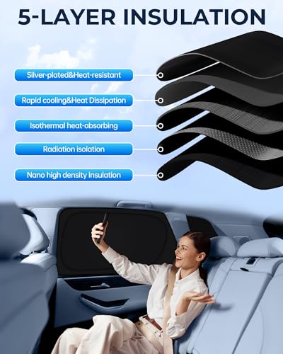 Image of for Ford Mustang Mach-E 2021-2025 Car Window Shades, 8pcs Privacy Sun Shade Set for Front Windshield Side and Rear Windows, Full Window Covers Keeps Vehicle Cool for Camping Napping