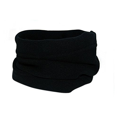 FUNOCLadies Thermal Fleece Snood Scarf Neck Warmer Beanie Hat Ski Balaclava Multi Use (Black)
