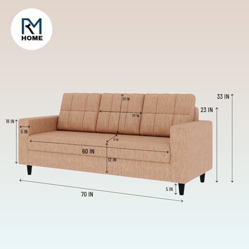 Image of Gaura Molfino Fabric for Living Room Fabric 3 Seater DIY(Do-It-Yourself) (Beige, 3 Seater)
