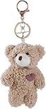 WaigN Brown Bear Pink Heart Mini Plush Stuffed Keychain, Soft Cotton Keychain for Gift, Graduation, Party Favors and DIY Crafts, Car Keychain, Decorations