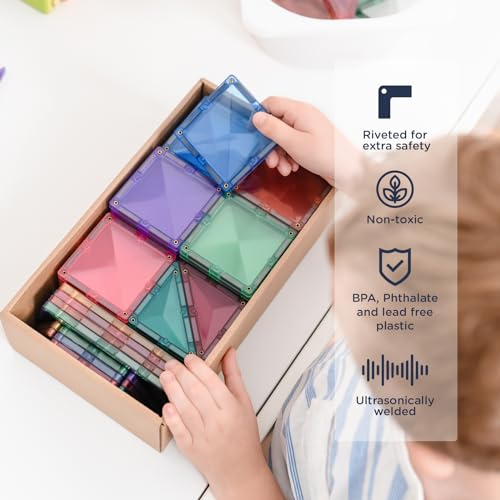 CONNETIX Pastel 64-Piece Magnetic Tiles Starter Set — view 3
