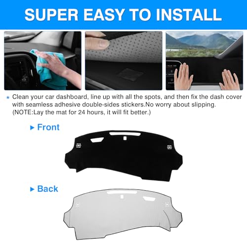 Image of Autorder Dashboard Cover Mat for Chevy Chevrolet Equinox EV 2024 2025 2026 Accessories Dash Cover Upgrade Velvet Dash Mat Sunshade Glare UV Rays Protector