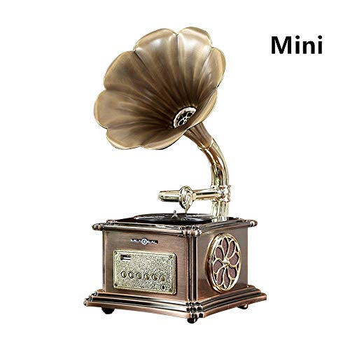 Retro Bluetooth Speaker 40W, Vintage Turntable Gramophone Shaped Speakers with Aux-In, USB Port