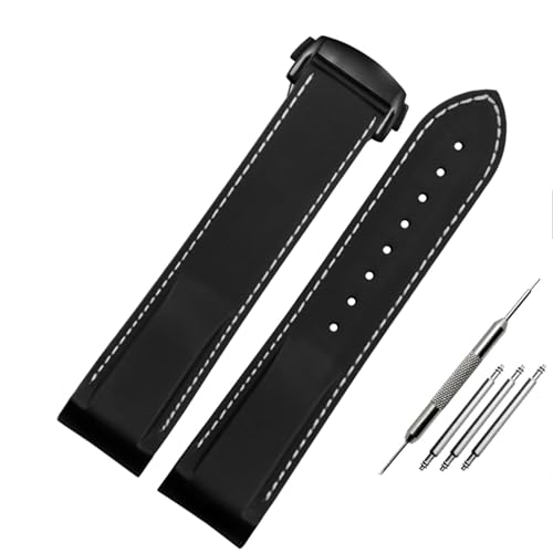 Bracelet montre 22mm en silicone caoutchouc incurvé pour sangle 300