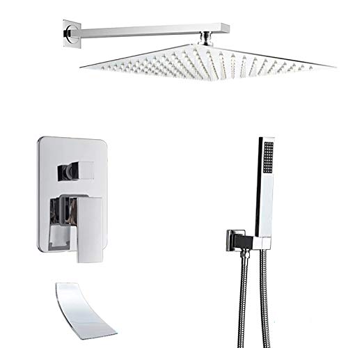 Système de douche pour salle de bain familiale avec pommeau carré et mitigeur