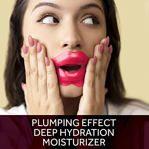 Vegan Lip Mask And Lip Scrub Kit - Strawberry - 15 Pairs - Exfoliate And Moisturize For Dry Lips, Moisturizing, Anti-Aging, Plumping - Enhance & Nourishing Firm Lips Appearance With Gel Lip Pads #TOP1