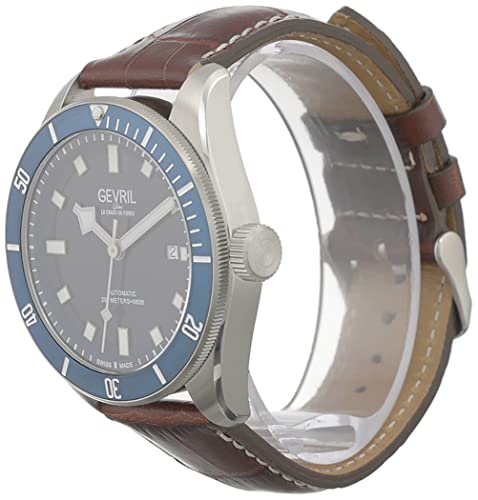 Gevril 48601.2 Men's Yorkville Swiss Automatic Watch, Genuine Leather Strap with Tang Buckle4